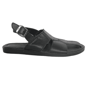 Calvin Klein Black Leather Sandals - Buckle Closure, Premium Design