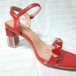 Ladies Red Ankle Strap Sandals - Size 36, Durable & Comfortable