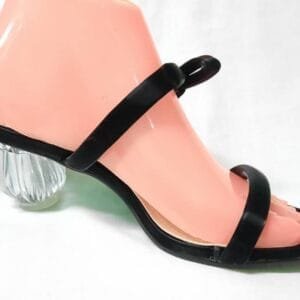 Black Transparent Heel Slipper - Round Toe, Modern Design