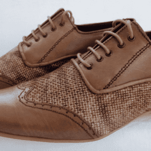 Desert Brown Leather & Jute Sack Combi Shoes (Ghanaian Made)