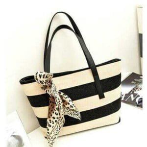 Black & White Ladies PU Shoulder Bag