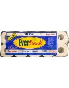 Everpack 2-Ply White Toilet Roll - 10 Rolls