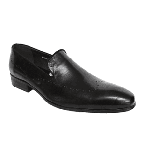 Blusaki Black Leather Dress Shoes - Classic Slip-On for Formal Wear