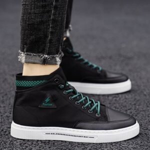 Men's High Top Waterproof Casual Shoes (Black/Green)