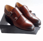 John Foster Men's Brown Double Monk Strap Shoe