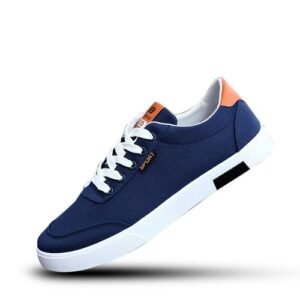 Blue Lace-Up Canvas Casual Shoes