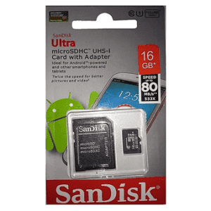 SanDisk microSDHC Memory Card with SD Adapter - 16GB, Class 4