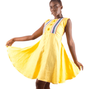 Ladies Knee-Length Dress - Yellow, Medium Size, LIT2XDS002-084AS