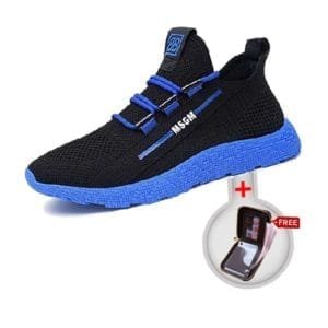 Black & Blue Low Top Lace-Up Sneaker - Simple & Elegant Canvas