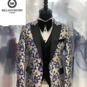 Melano Henry Violet & Gold 3-Piece Wedding Suit