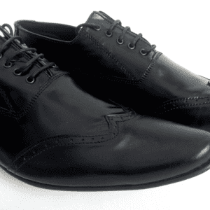 Black Mirror Polished Leather Italiano Style Shoes - Handmade Ghanaian