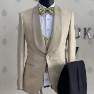 Gold Executive Embedded Design God Tuxedo (3-Piece)