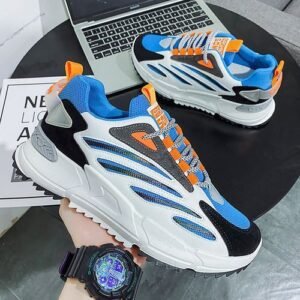 Men's Fashion Low-Top Casual Sneakers - Mesh, Lightweight, Lace-Up