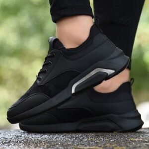 Men's Black & White Sports Sneakers - Lightweight & Breathable