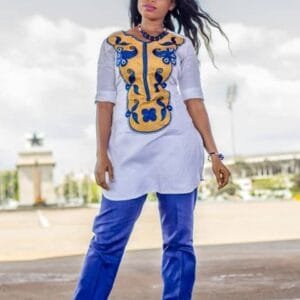 Ladies African Wear Top and Trouser Set - High-Quality Kaftan, CGC004