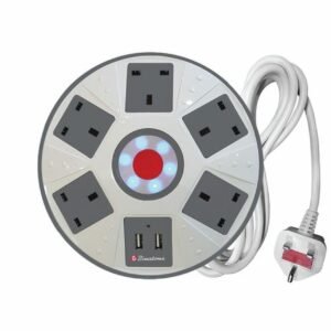 Binatone 5-Socket Extension Cord with Surge Protection & 2 USB Ports - PEC-501D