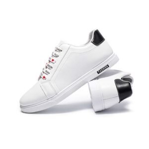 Men's White Casual Low-Top Lace-Up Sneakers - Smart Transition Shoe