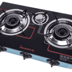 Innova I-3GS-G Table Top Gas Stove – 3 Burner with Auto Ignition