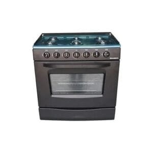 Nasco 6-Burner Gas Cooker GCNAS-8060B – Black Stainless Steel & Grill