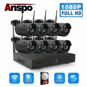 Anspo 4CH 1080P WiFi CCTV Camera Kit