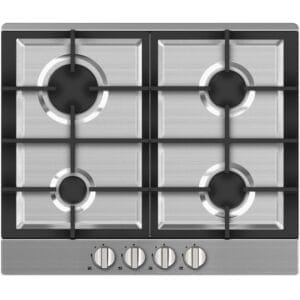 Midea 4-Burner Gas Hob 60G40ME - Stainless Steel, Rapid Burner