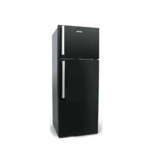 Novo 225L Top Freezer Fridge - Black Glass Finish, Lock & Key, NV-230GF
