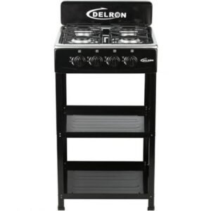 Delron 4-Burner Standing Gas Stove (Black)