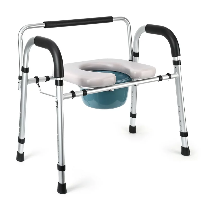 McSarpong - CC-Y01 Adjustable Stainless Steel Commode Chair | For Elderly and Disabled Use