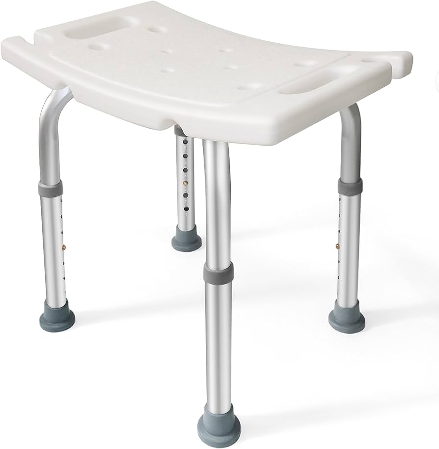 McSarpong - Heavy-Duty Adjustable Shower Seat | 400 lbs Capacity | Non-Slip Rubber Feet