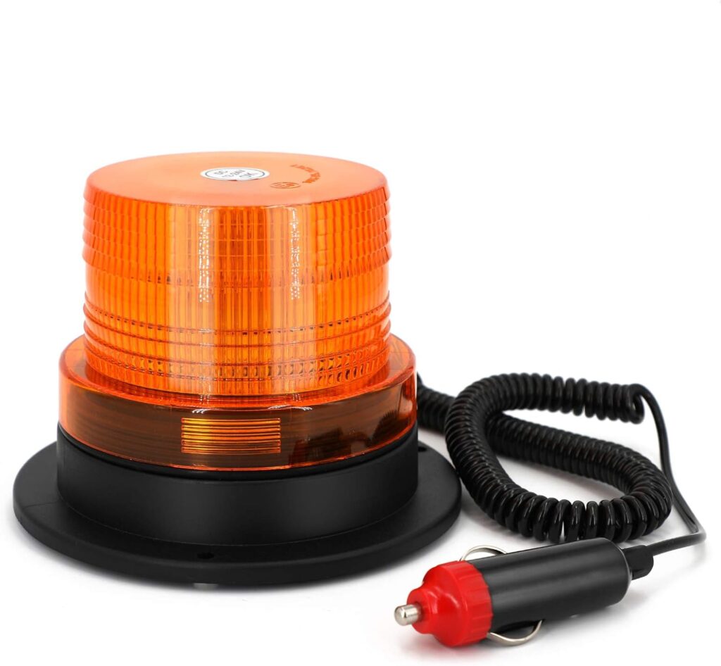 Amber Warning Light 12V (SMALL) | Compact LED Beacon for Vehicle & Safety Equipment