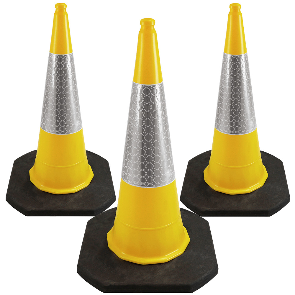 Yellow & Black Safety Cone | High-Visibility Traffic Cone for Hazard Marking & Access Control