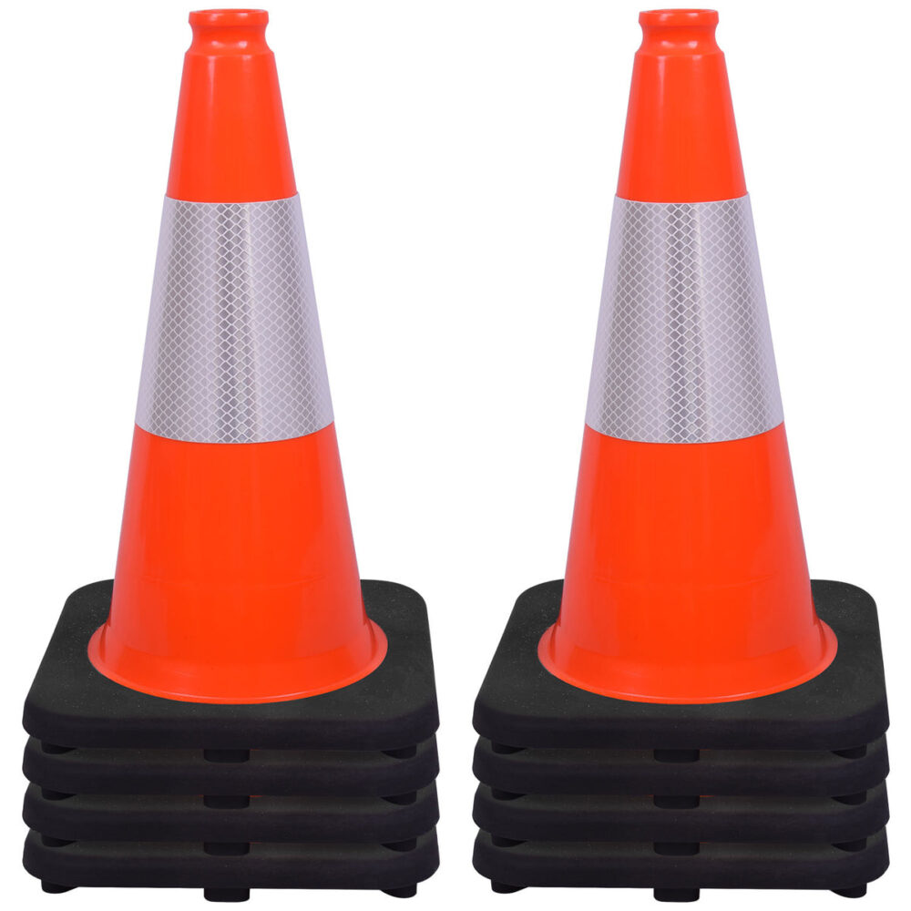 Orange & Black Safety Cone | High-Visibility Traffic & Work Zone Cone for Hazard Control